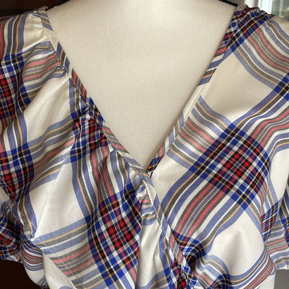 NWT Free Assembly Plaid Ruffle Top L - Picture 3 of 13